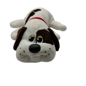 Classic Pound Puppies White & Brown 14" Puppy Dog Soft‎ Plush Stuffed Animal Toy